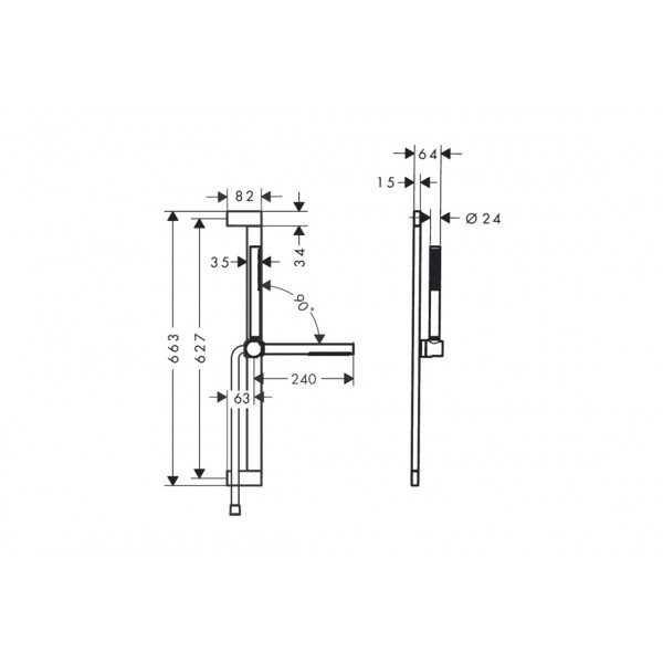 Душевой набор Hansgrohe Pulsify S 100 1jet EcoSmart 65 см, хром (24372000)