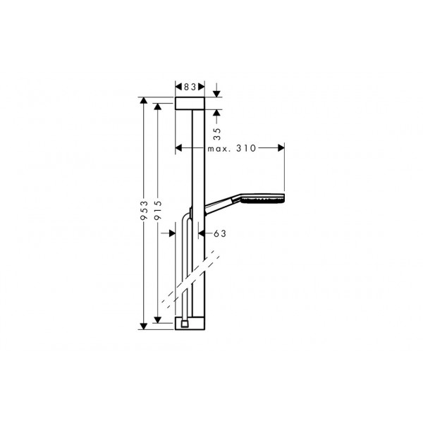 Душевой набор Hansgrohe Raindance Alive Select S 3jet EcoSmart 90 см E, черный матовый (24601670)