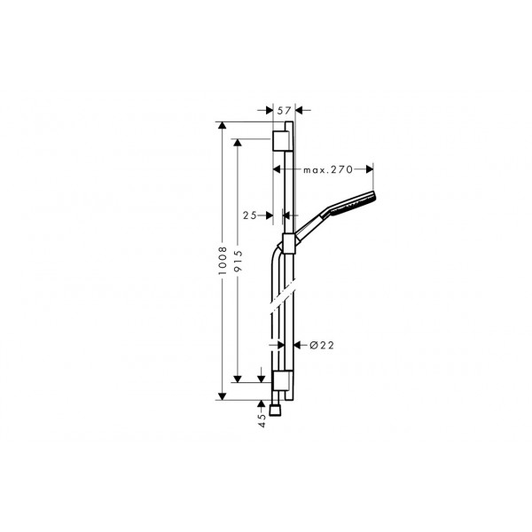 Душевой набор Hansgrohe Raindance Alive Select S 3jet EcoSmart 90 см S, хром (24603000)
