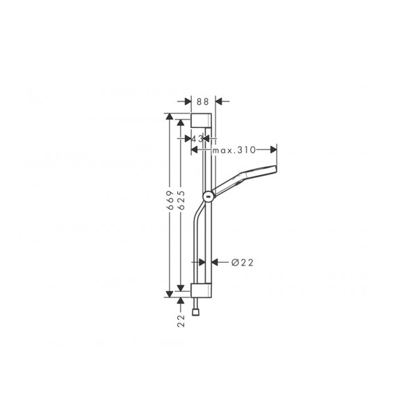 Душевой набор Hansgrohe Rainfinity 130 3jet EcoSmart Puro S 65 см, хром (28746000)