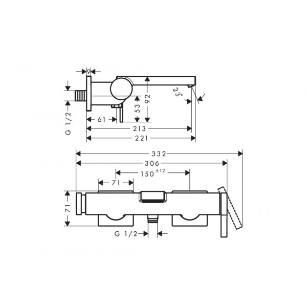 Смеситель Hansgrohe Tecturis E для ванны, хром (73420000)