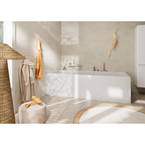 Смеситель Hansgrohe Tecturis S врезной на край ванны на 3 отверстия с sBox, бронза шлифованная (73447140)