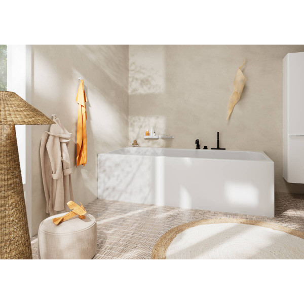 Смеситель Hansgrohe Tecturis S врезной на край ванны на 3 отверстия с sBox, черный матовый (73447670)