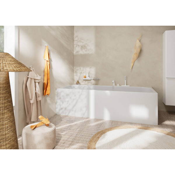 Смеситель Hansgrohe Tecturis S врезной на край ванны на 3 отверстия с sBox, белый матовый (73447700)