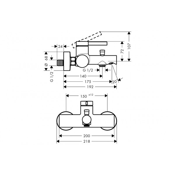 Смеситель Hansgrohe Zesis S для ванны, черный матовый (74420670)