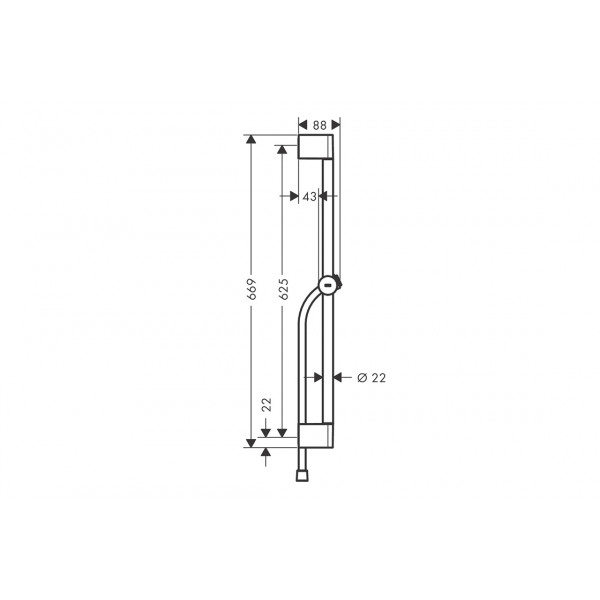 Душевая штанга Hansgrohe Pulsify S 65 см со шлангом 160 см, черный хром шлифованный (24400340)