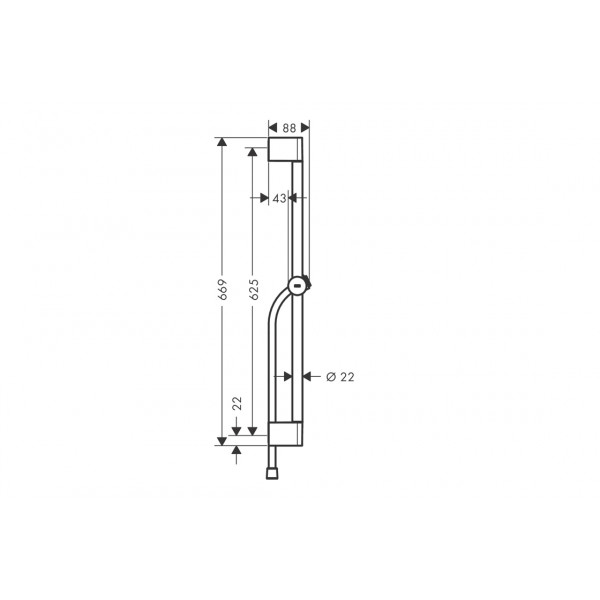Душевая штанга Hansgrohe Pulsify S 65 см со шлангом 160 см, черный матовый (24400670)