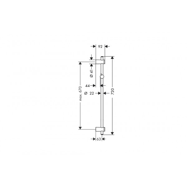 Душевая штанга Hansgrohe Unica 72 см, хром (27704000)