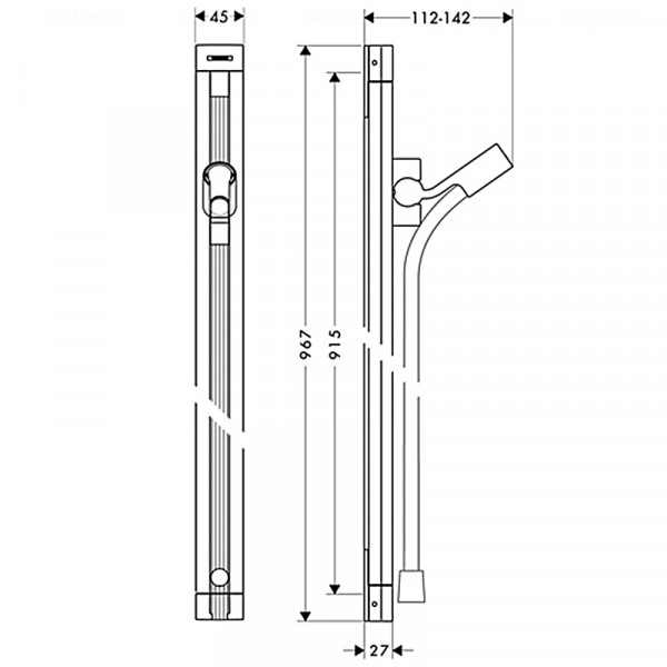 Душевая штанга Hansgrohe Unica Raindance 90 см с шлангом 160 см, хром (27636000)