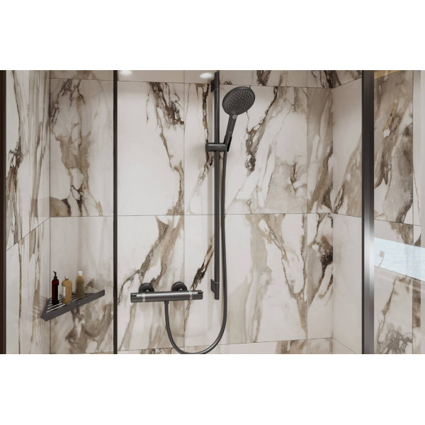 Душевая штанга Hansgrohe Unica S Pura 65 см со шлангом 160 см, черный хром шлифованный (28632340)