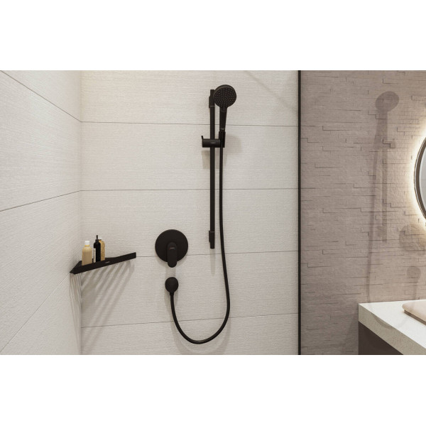 Душевая штанга Hansgrohe Unica S Pura 90 см со шлангом 160 см, черный матовый (28631670)