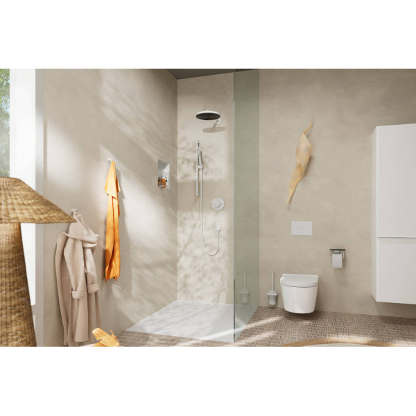 Душевая штанга Hansgrohe Unica S Puro 65 см с шлангом 160 см, белый матовый (24402700)