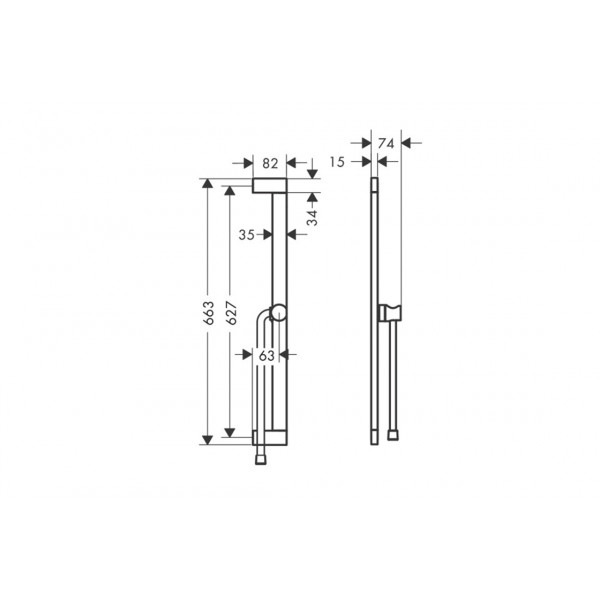 Душевая штанга Hansgrohe Unica S Puro 65 см с шлангом 160 см, белый матовый (24402700)