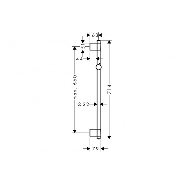 Душова штанга Hansgrohe Unica Varia 72 см, хром (27355000)