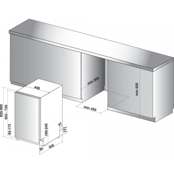 Вбудована посудомийна машина Indesit DSIE2B10