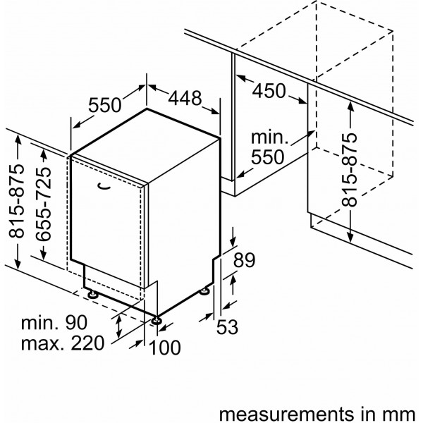 Вбудована посудомийна машина Bosch SPV2IKX01K