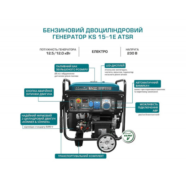 Бензиновый генератор Бензиновый генератор Könner & Söhnen KS 15-1E ATSR