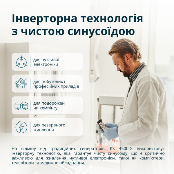 Комбинированный генератор Газобензиновый инверторный генератор Könner & Söhnen KS 4500iG