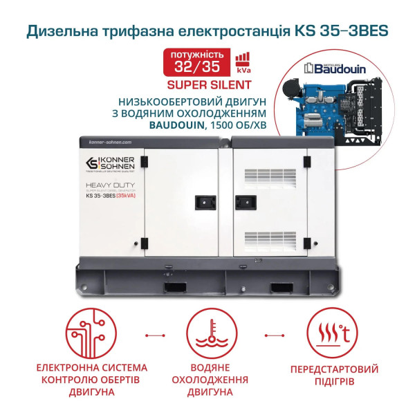 Дизельний генератор Дизельний генератор Könner & Söhnen KS 35-3BES