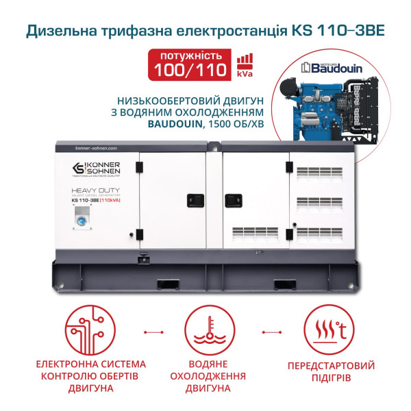Дизельний генератор Дизельний генератор Könner & Söhnen KS 110-3BE
