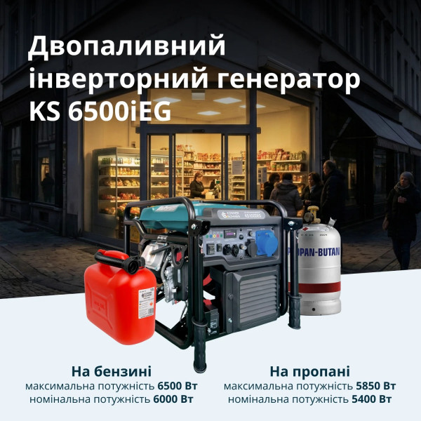 Комбинированный генератор Газобензиновый инверторный генератор Könner & Söhnen KS 6500iEG