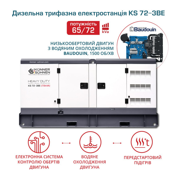 Дизельний генератор Дизельний генератор Könner & Söhnen KS 72-3BE