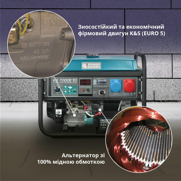 Бензиновий генератор Бензиновий генератор Könner & Söhnen KS KS7000E1/3