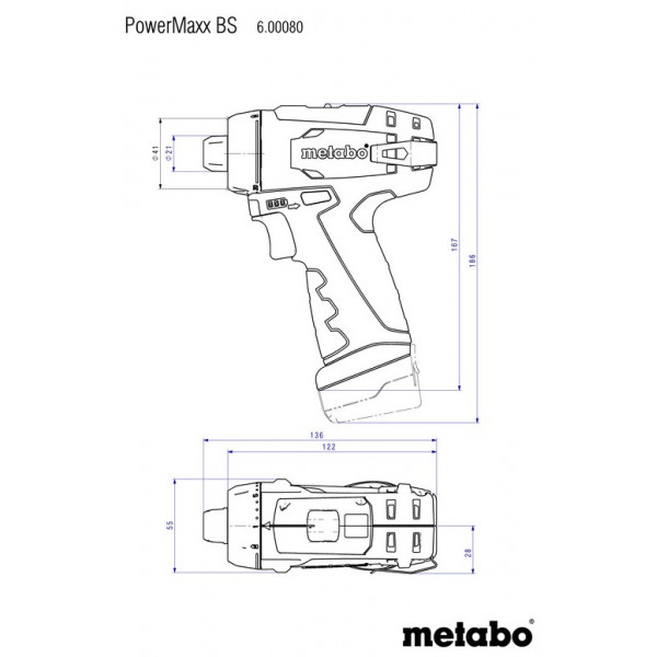 Шуруповерт Аккумуляторный дрель-шуруповерт Metabo PowerMaxx BS Basic