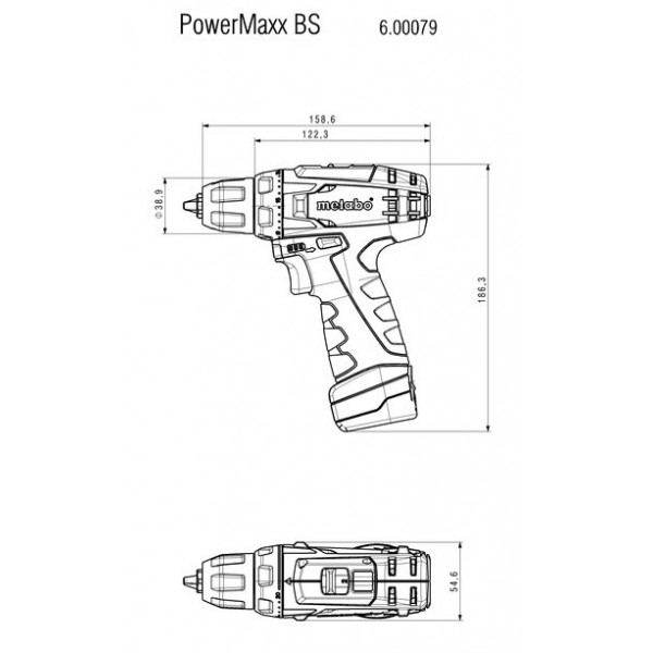 Шуруповерт Акумуляторний дриль-шуруповерт Metabo PowerMaxx BS