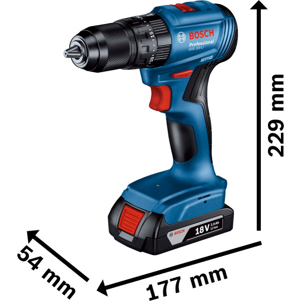 Шуруповерт Аккумуляторный ударная дрель-шуруповерт Bosch Professional GSB 185-LI
