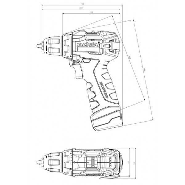 Шуруповерт Акумуляторний дриль-шуруповерт Metabo PowerMaxx BS BL