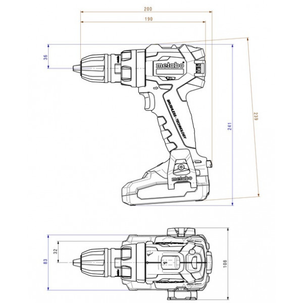 Шуруповерт Акумуляторний дриль-шуруповерт Metabo BS 18 LT BL Q