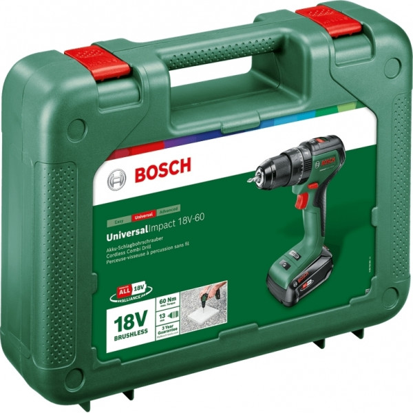 Шуруповерт Акумуляторний ударний дриль-шуруповерт Bosch UniversalImpact 18V-60