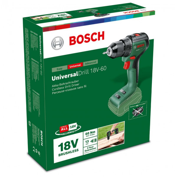 Шуруповерт Акумуляторний ударний дриль-шуруповерт Bosch UniversalDrill 18V-60