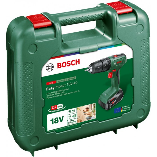 Шуруповерт Аккумуляторный ударная дрель-шуруповерт Bosch EasyImpact 18V-40