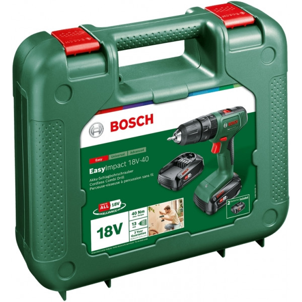 Шуруповерт Аккумуляторный ударная дрель-шуруповерт Bosch EasyImpact 18V-40