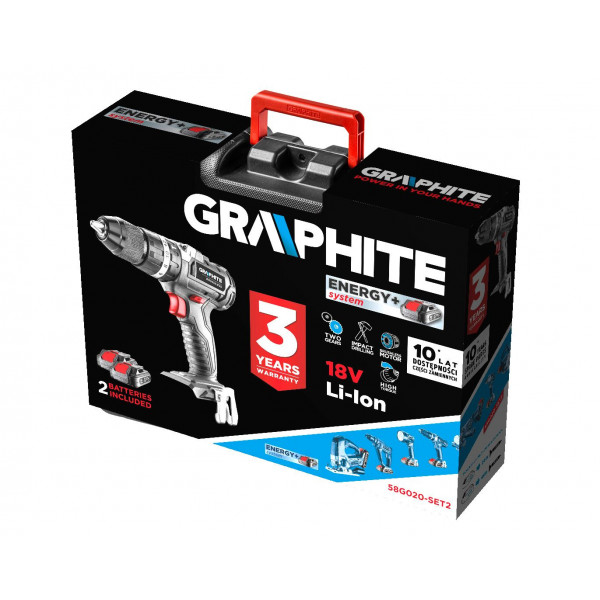 Шуруповерт Акумуляторний дриль-шуруповерт Graphite 58G020-SET2