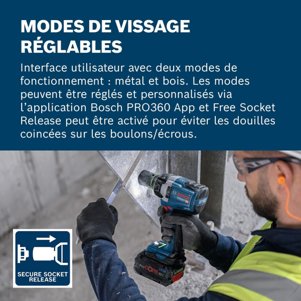 Шуруповерт Аккумуляторный ударный гайковерт Bosch Professional GDS 18V-750C