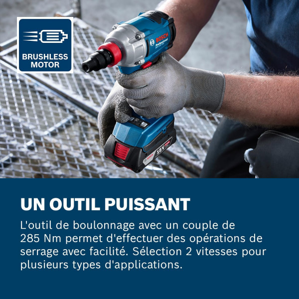 Шуруповерт Аккумуляторный ударный гайковерт Bosch Professional GDX 18V-285