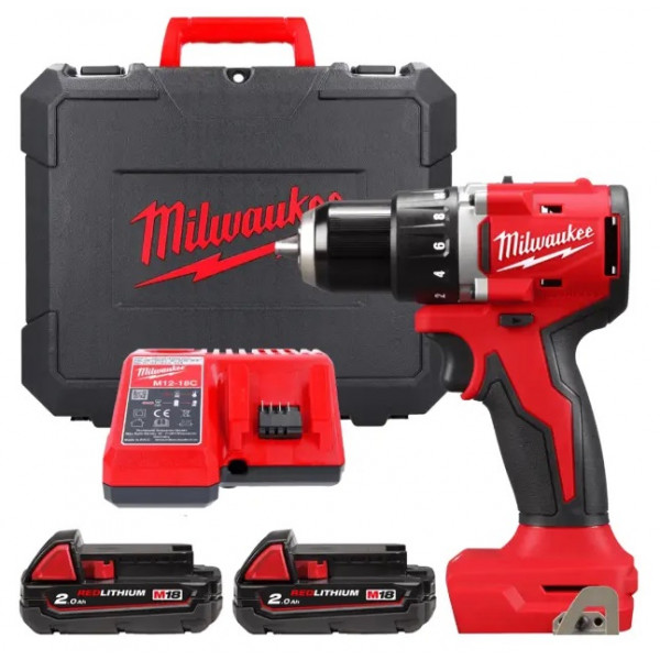Шуруповерт Аккумуляторный дрель-шуруповерт Milwaukee M18 BLDDRC-202C