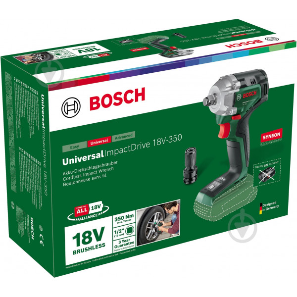 Шуруповерт Акумуляторний ударний гайковерт Bosch UniversalImpactDrive 18V-350