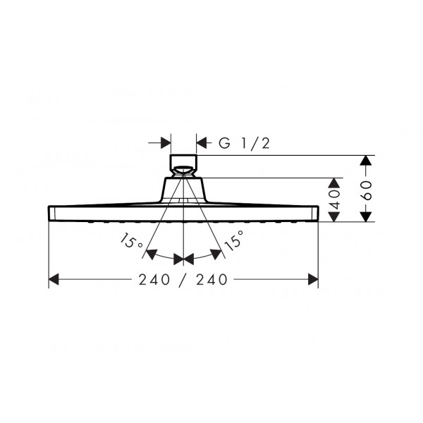 Верхний душ Hansgrohe Crometta E 240 1jet черный (26726670)
