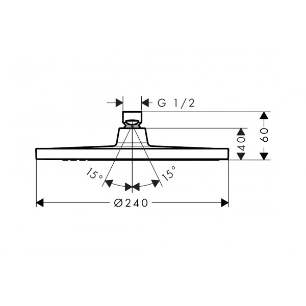 Верхній душ Hansgrohe Crometta S 240 1jet чорний (26723670)