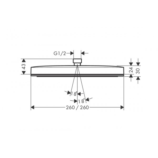 Верхний душ Hansgrohe Pulsify E 260 1jet бронзовый (24330140)