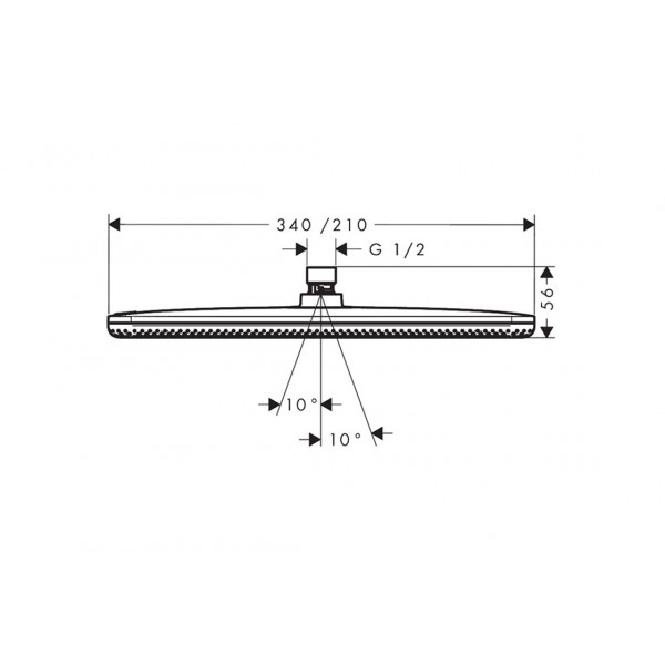 Верхній душ Hansgrohe Raindance Alive Q 340/210 1jet EcoSmart хром (24531000)