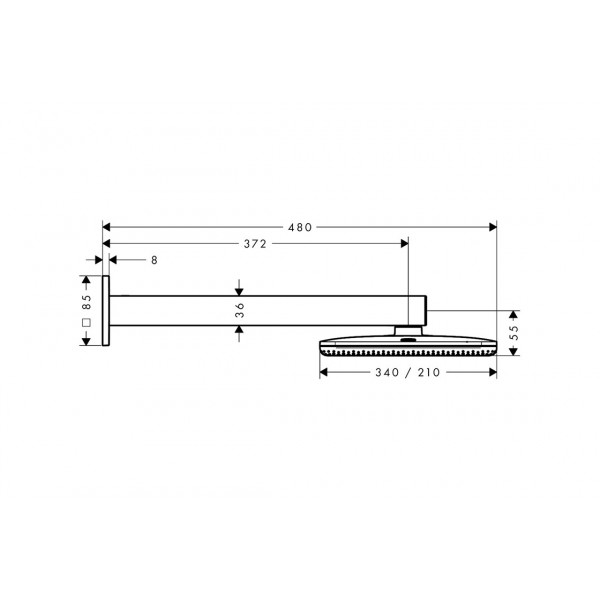 Верхній душ Hansgrohe Raindance Alive Q 340/210 2jet з тримачем золотий (24550990)