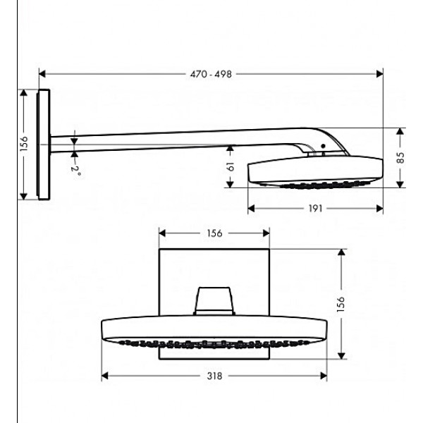 Верхній душ Hansgrohe Raindance Select E 300 3jet з тримачем хром/білий (26468400)