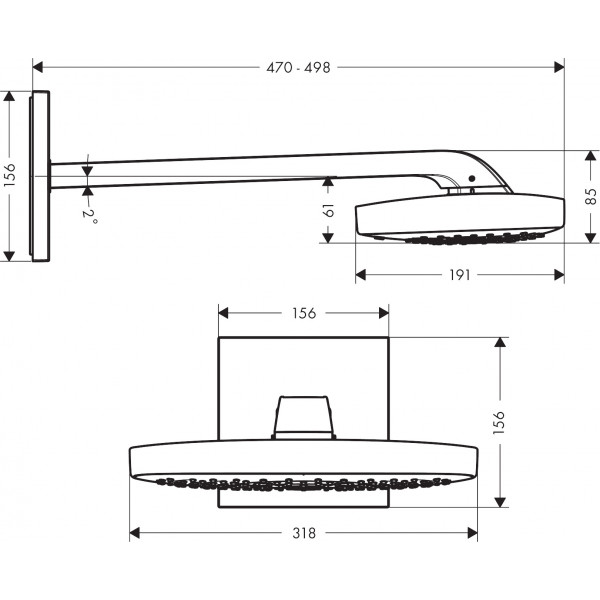Верхній душ Hansgrohe Raindance Select E 300 3jet з тримачем хром (26468000)