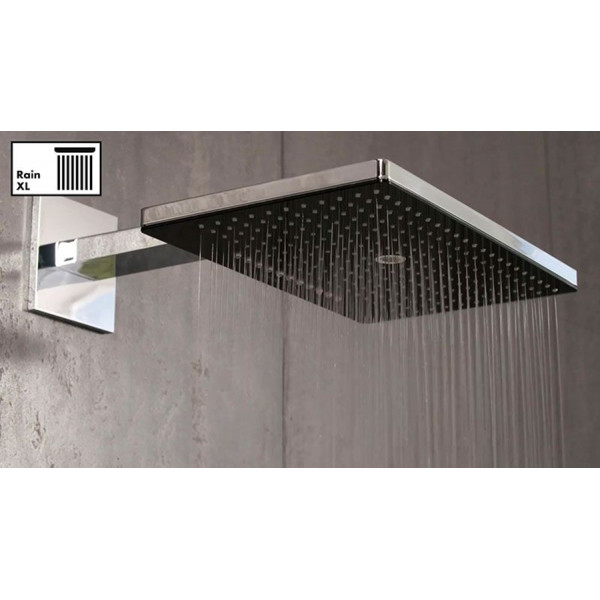 Верхній душ Hansgrohe Rainmaker Select 466х300 3jet з настінним кронштейном хром/білий (24007400)
