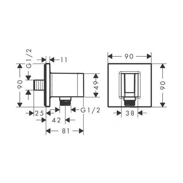 Шлангове під'єднання FixFit Porter E з тримачем, Matt White (26889700)